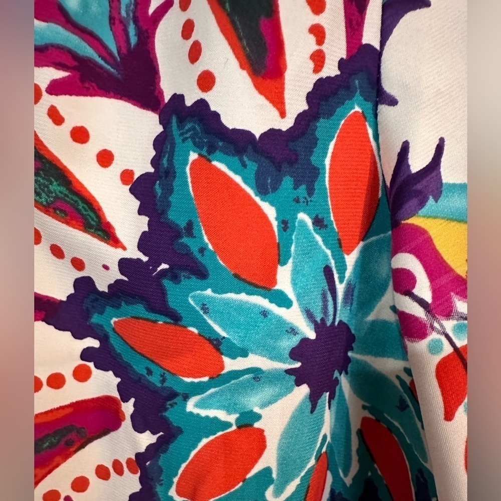 New York and Co Faux wrap dress floral, boho  print Farm Rio look alike Size L - Picture 6 of 9